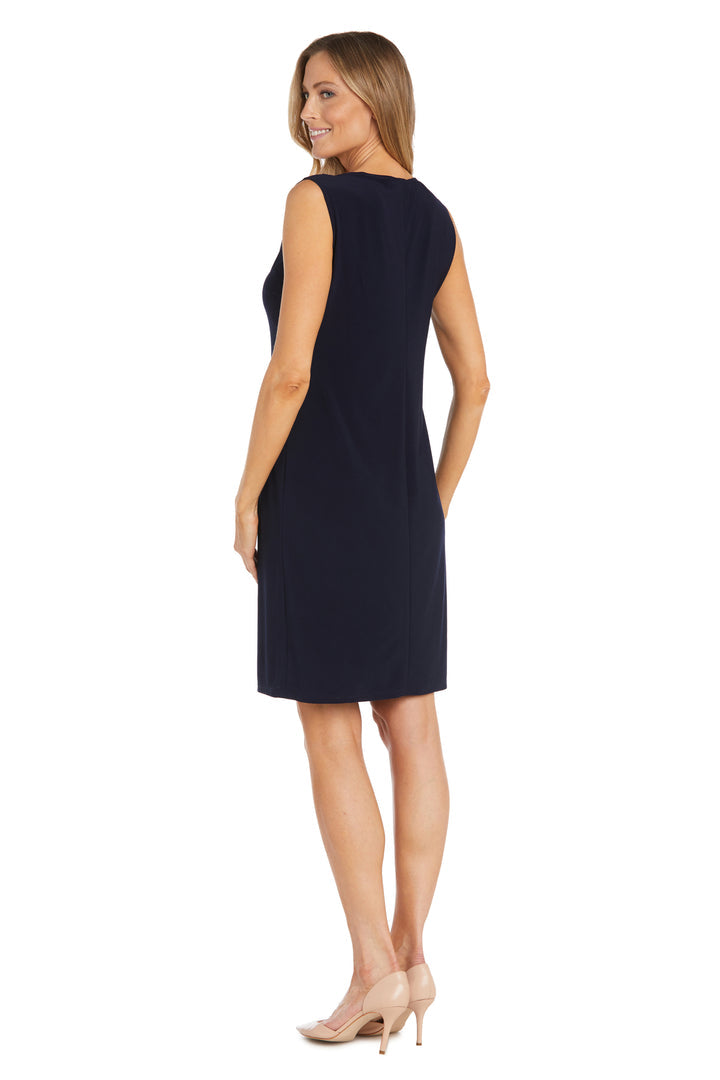 Mother of the Bride Dresses Short Foil Print Mother of the Bride Dress Navy/Gold