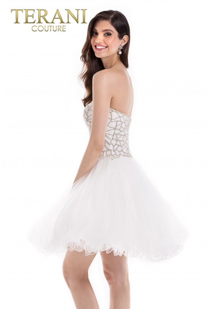 Cocktail Dresses Homecoming Short A Line Cocktail Dress White