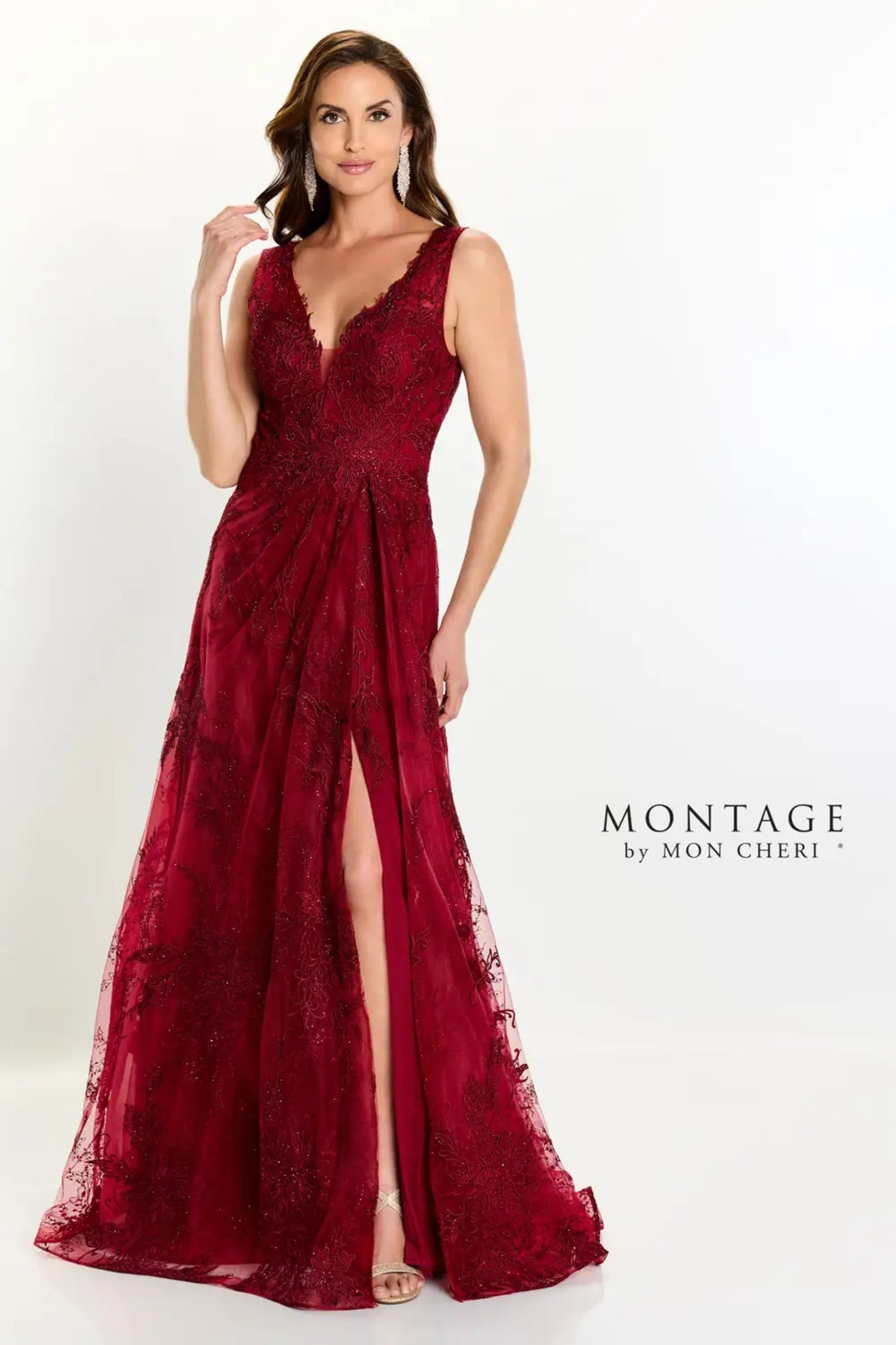 Formal Dresses A Line Long Formal Beaded Evening Dress Bordeaux