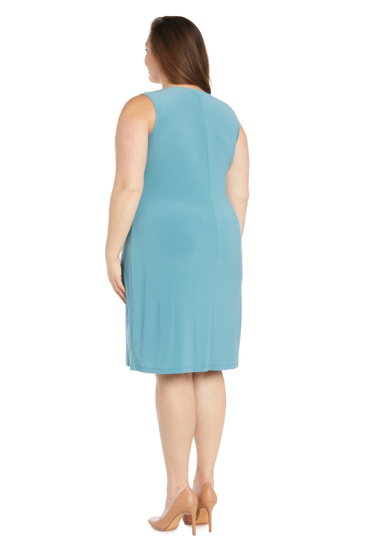 Plus Size Dresses Short Plus Size Mother of the Bride Print Jacket Dress Blue