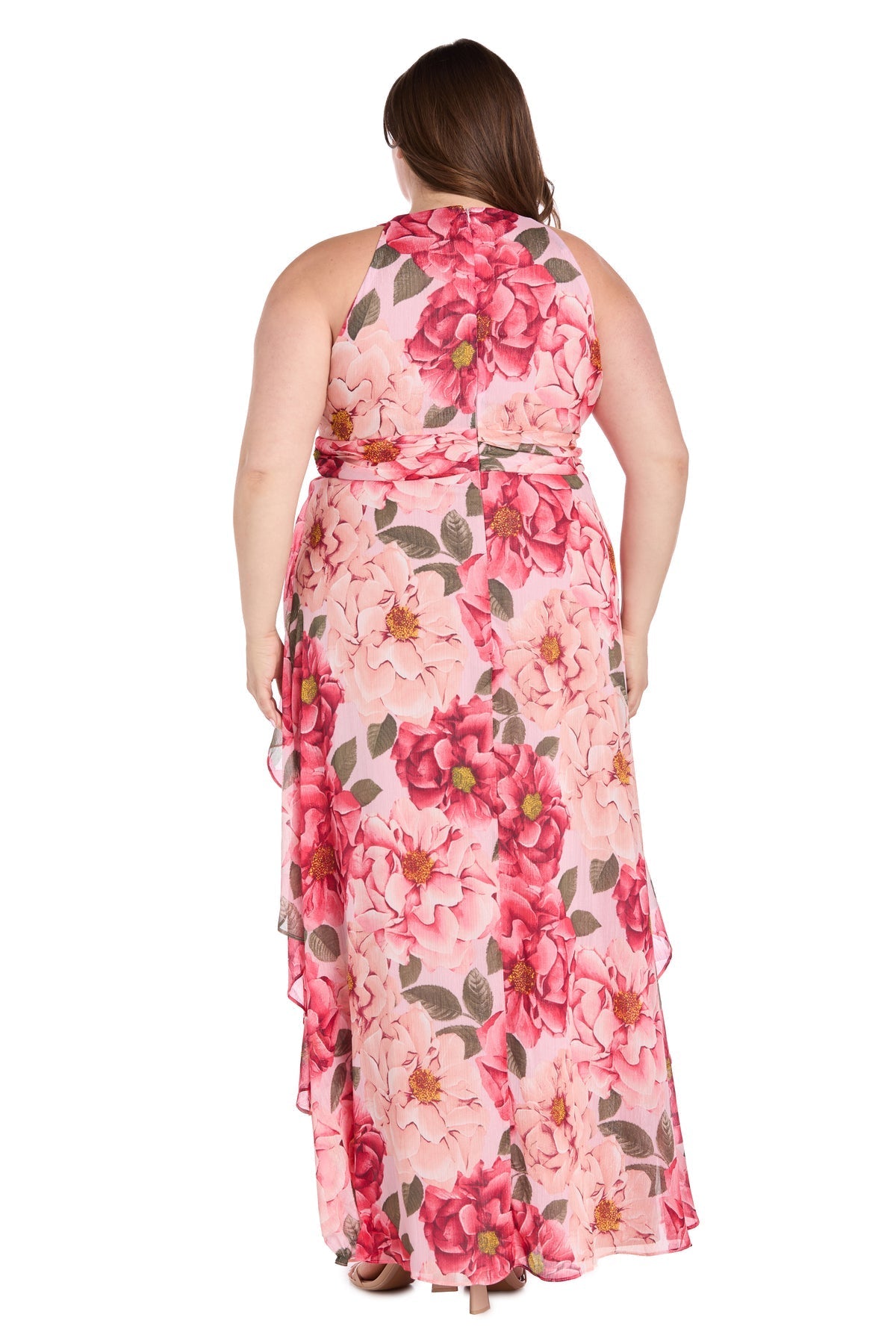 Plus Size Dresses Long Formal Printed Floral Plus Size Dress Peach/Coral