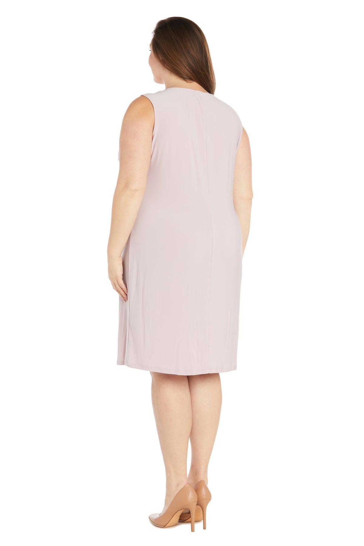 Plus Size Dresses Plus Size Short 3D Floral Print Jacket Dress Mauve