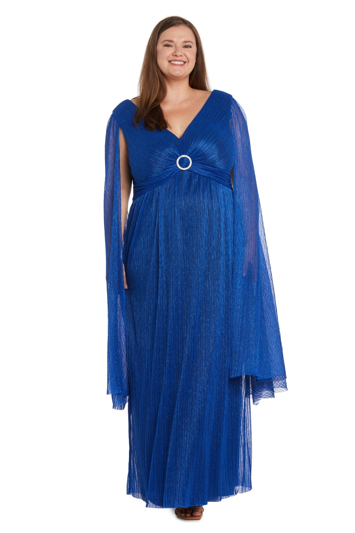 Plus Size Dresses Long Metallic Formal Plus Size Dress  Royal