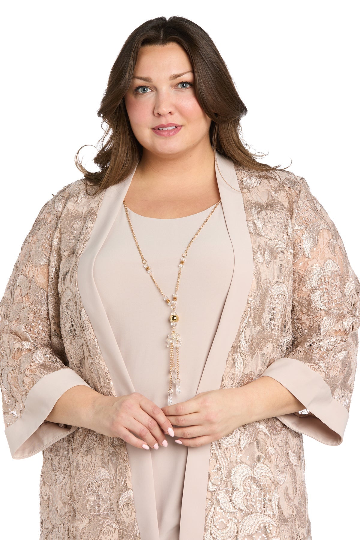 Plus Size Dresses Plus Size Short Mother of the Bride Jacket Dress Champagne