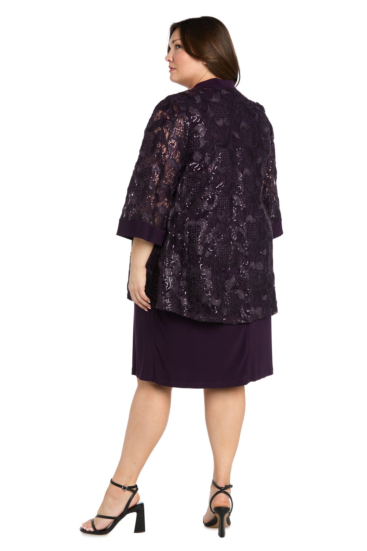 Plus Size Dresses Plus Size Short Mother of the Bride Jacket Dress Plum