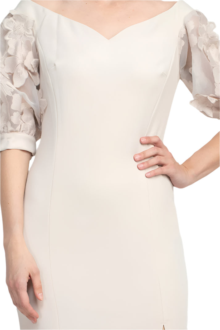 Formal Dresses Long Fitted Formal Evening Slit Dress Taupe