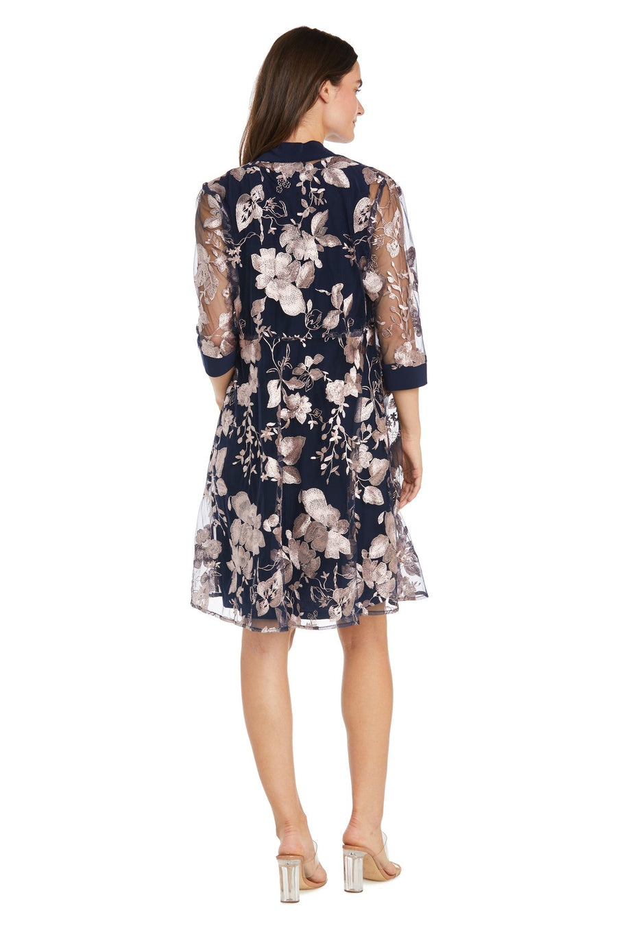 Cocktail Dresses Mother of the Bride Short Cocktail Jacket Dress Navy/Pink