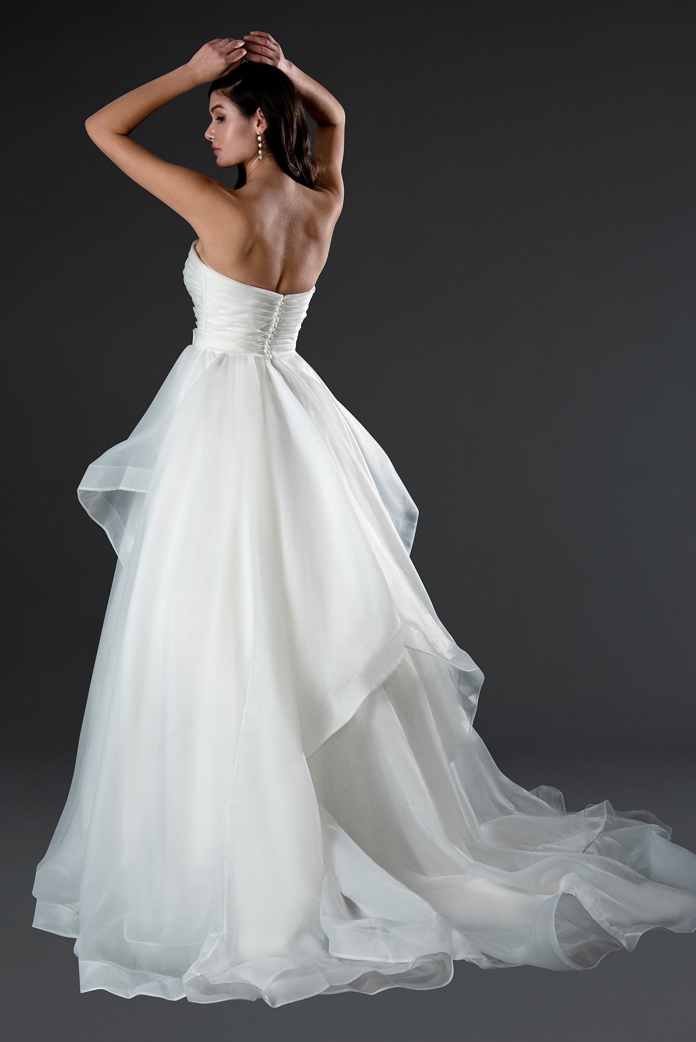 Wedding Dresses Long Bridal Simple Layered Wedding Dress Off White