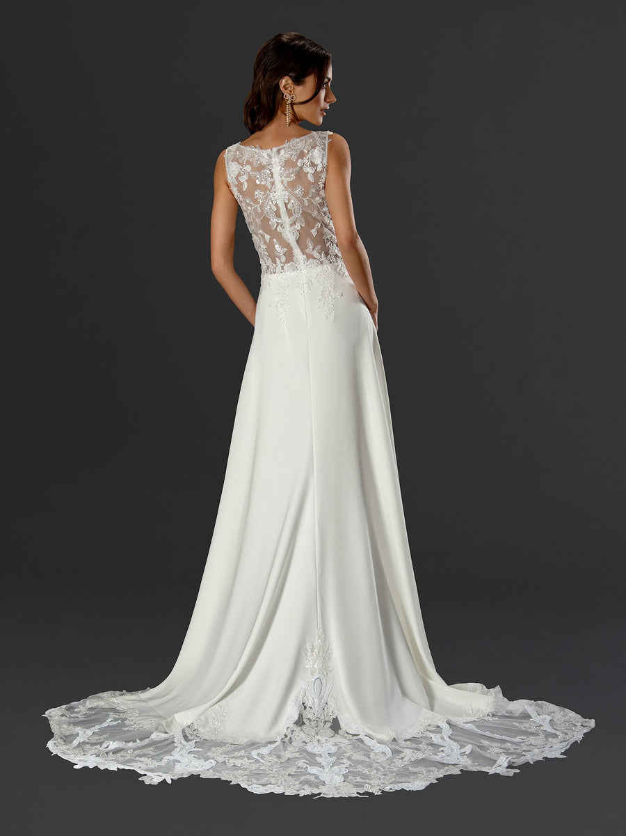 Wedding Dresses Long A Line Sequin Wedding Dress Off White