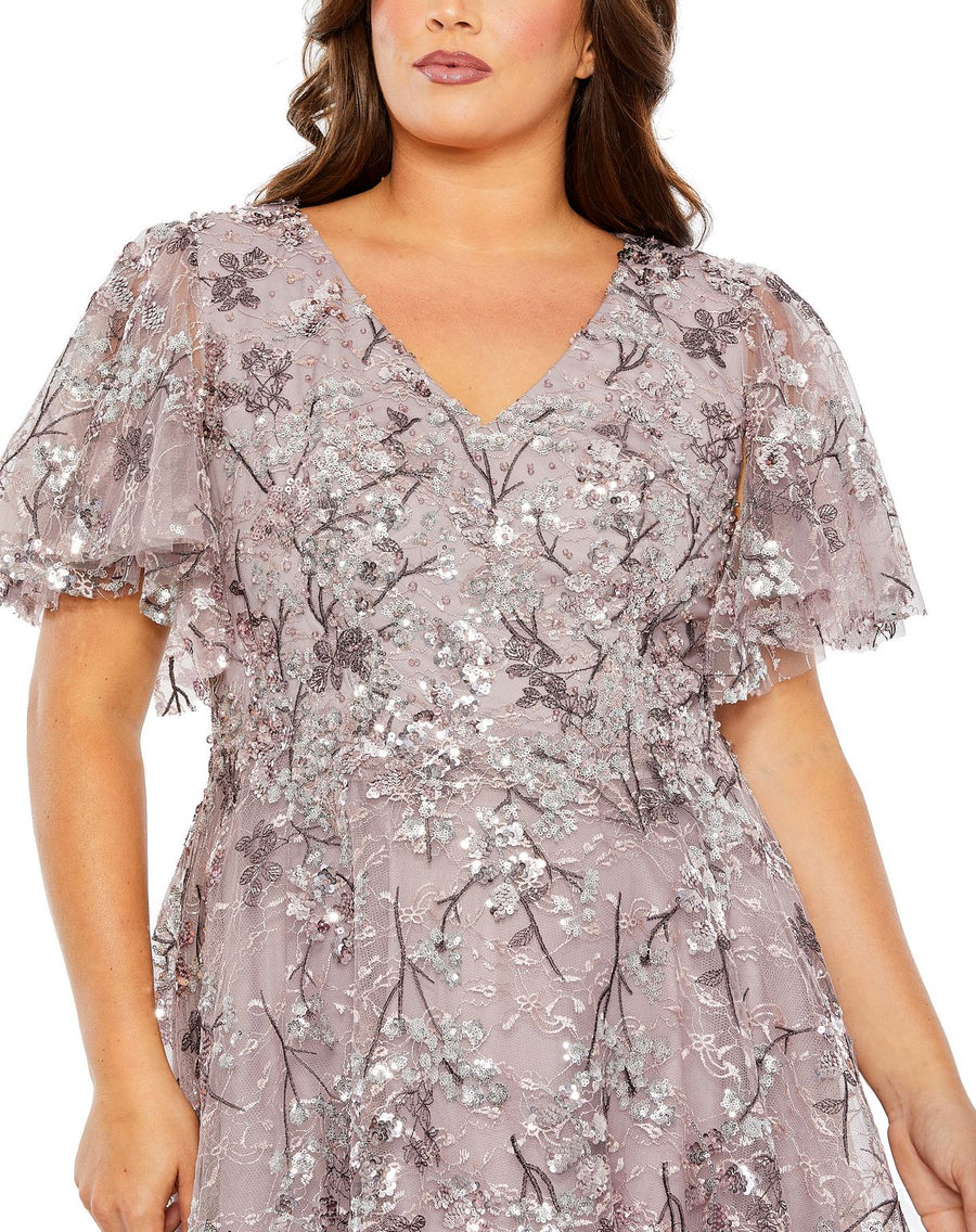 Formal Dresses Long A Line V Neck Formal Plus Size Dress Vintage Lilac