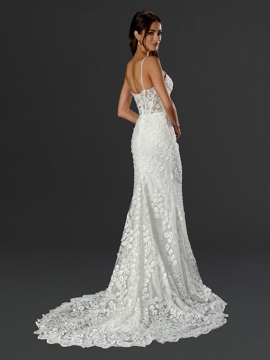 Wedding Dresses Bridal Gown Long Fitted Wedding Dress Off White