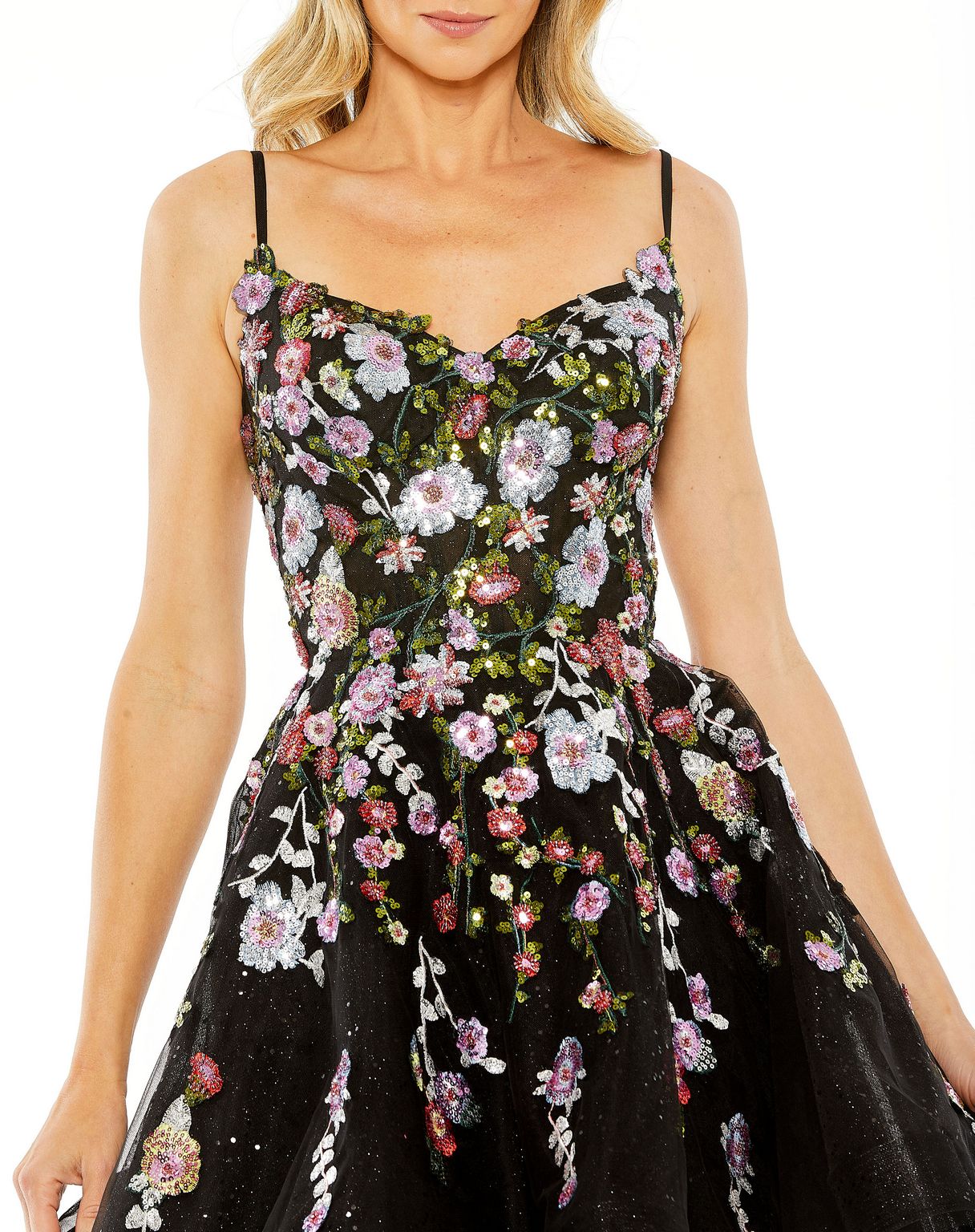 Cocktail Dresses Short Floral Lace Cocktail Dress Black Multi