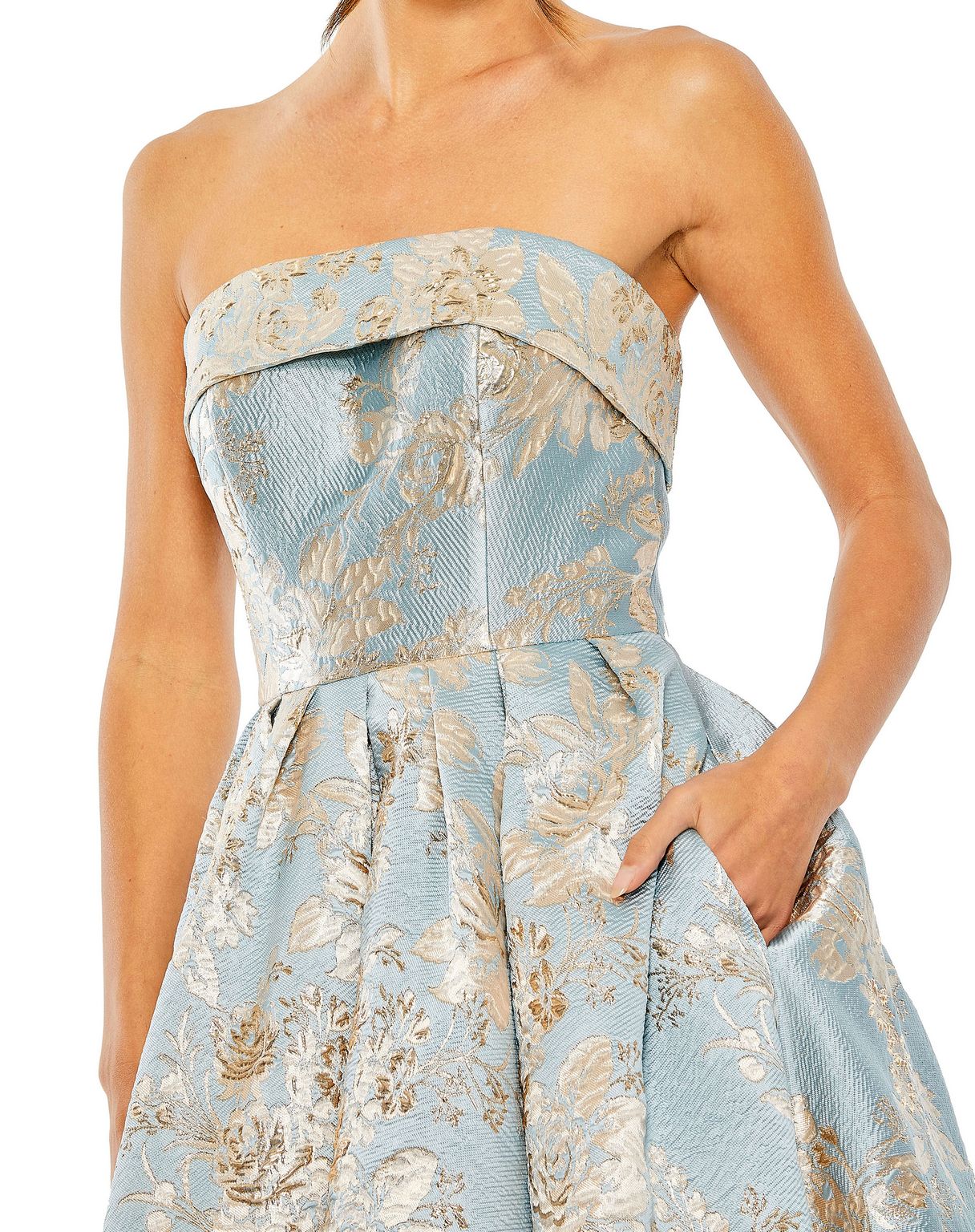 Formal Dresses A Line Formal Prom Midi Pockets Dress Blue Multi