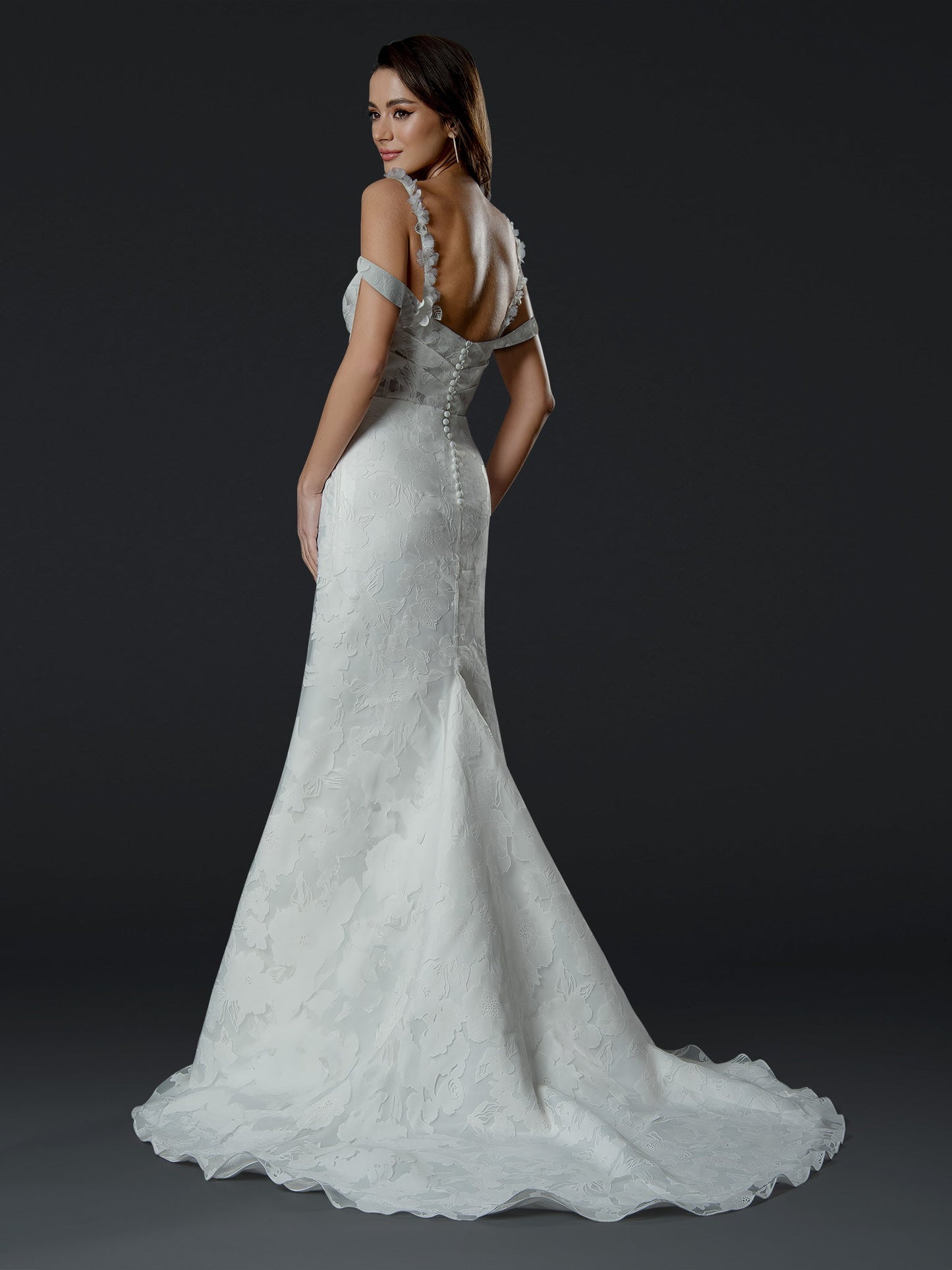 Wedding Dresses Fitted Long Wedding Dress Off White