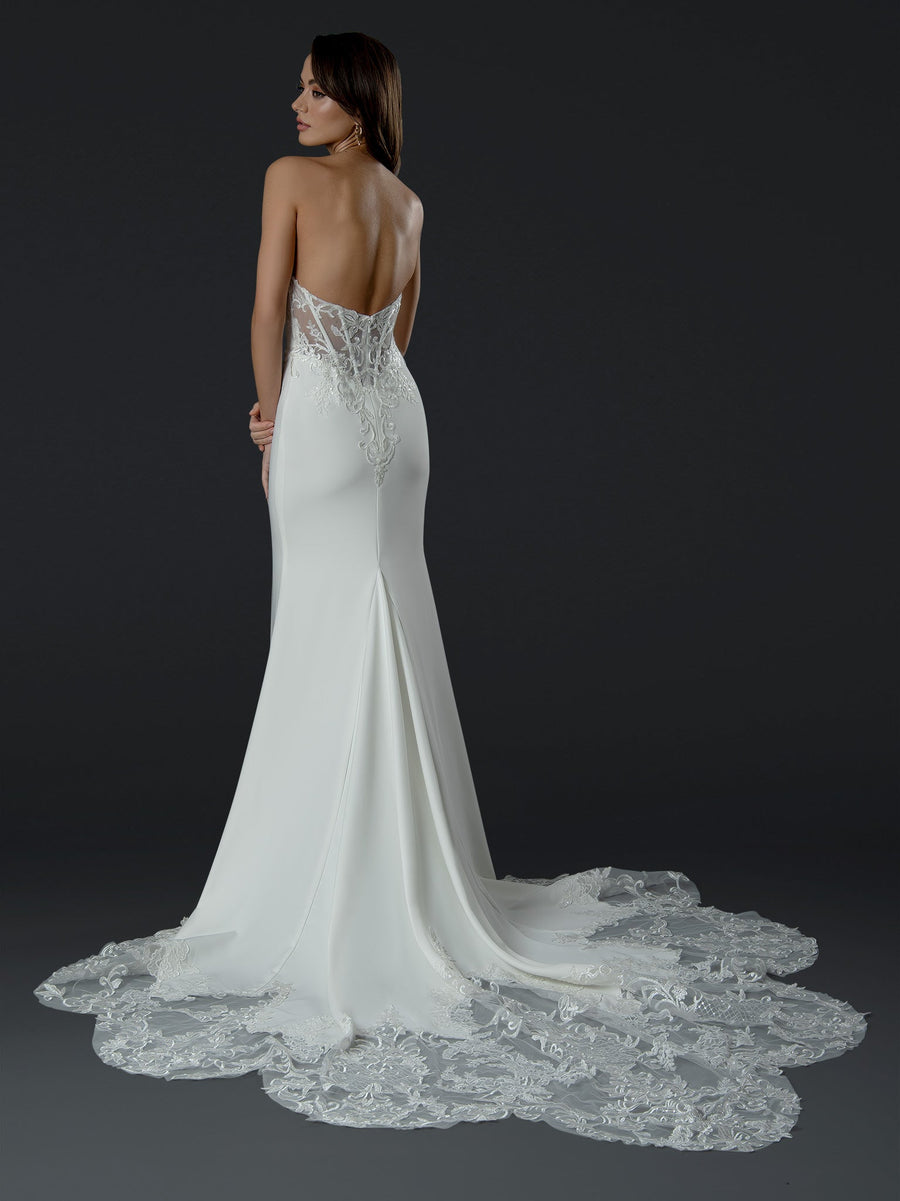 Wedding Dresses Long Bridal Wedding Lace Dress Off White