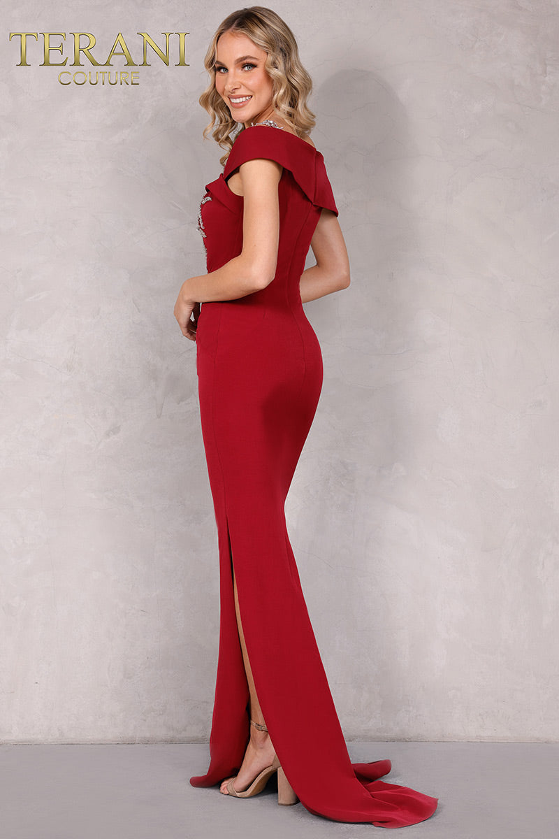Terani Couture Sleek Mother Of The Bride Dress 2111M5289 - The Dress Outlet Red