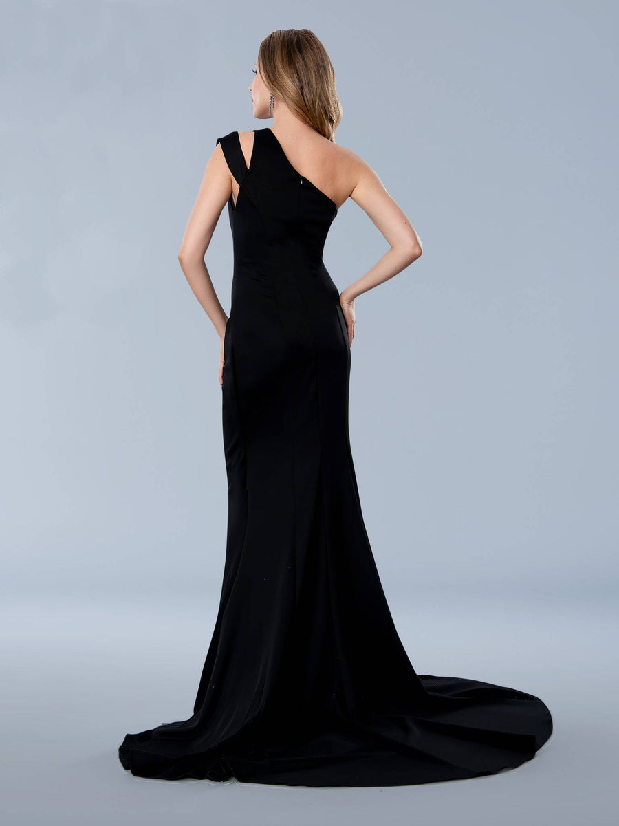 Wedding Dresses Fitted Long Slit Wedding Dress Black