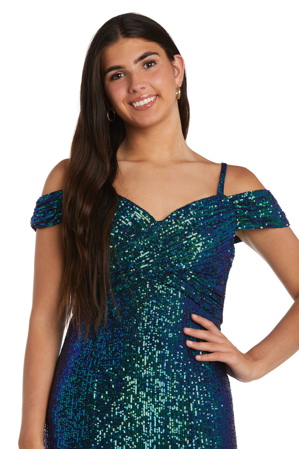 Formal Dresses Long Formal Sequin Evening Dress Navy/Teal
