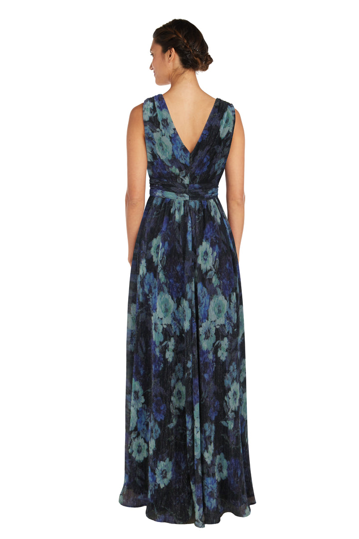 Formal Dresses Long Floral Print Evening Formal Dress Navy/Sage