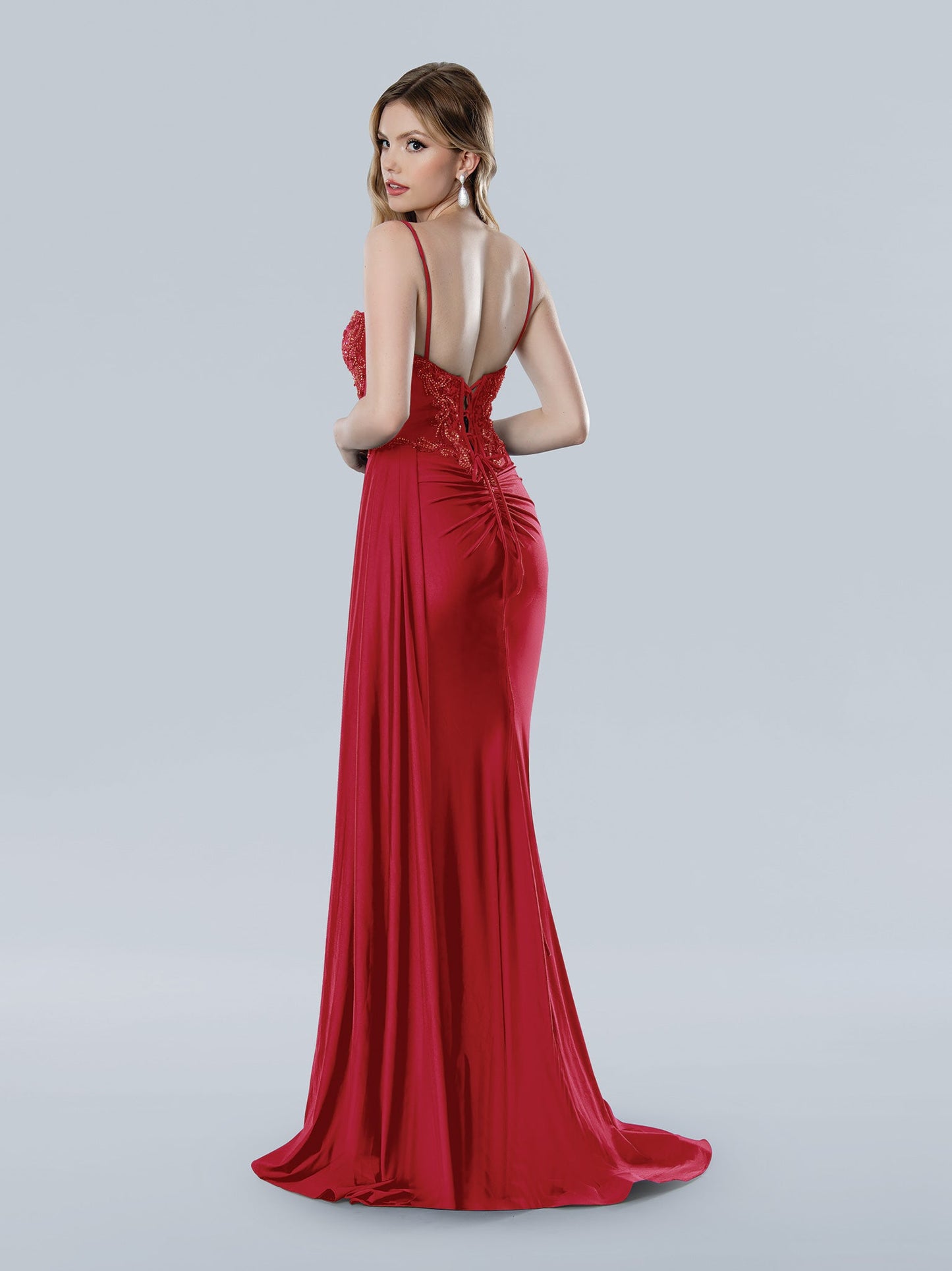 Prom Dresses Long Slit Formal Evening Prom Dress Red