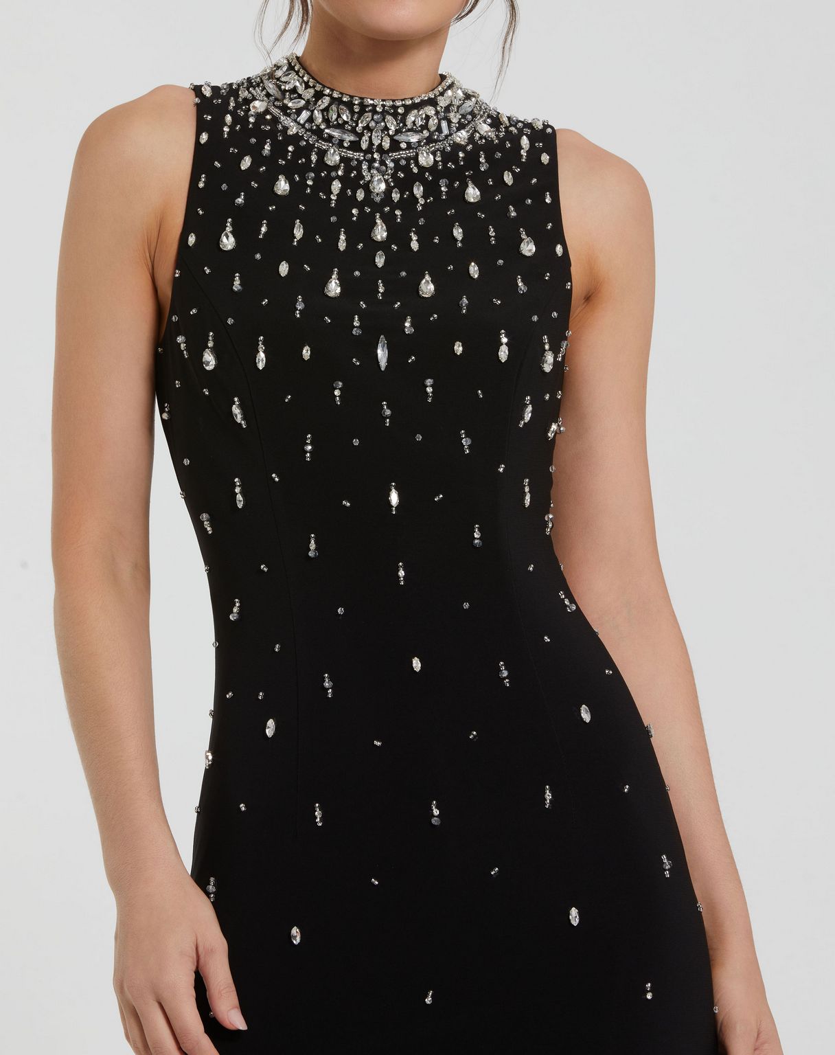 Prom Dresses Long Fitted Formal Prom Beaded Dress Black