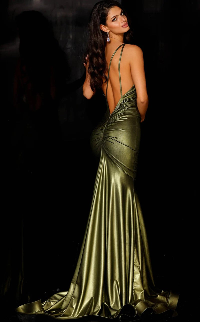 Prom Dresses Metallic Long Formal Prom Dress Emerald