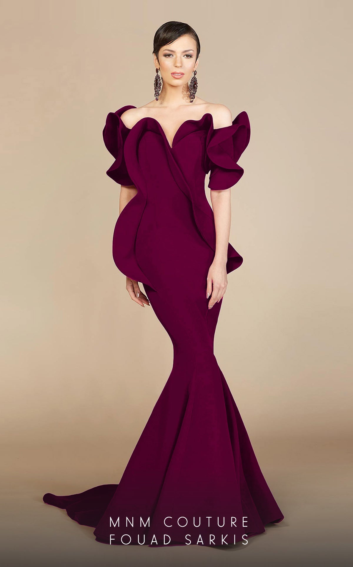 Formal Dresses Long Mermaid Peplum Formal Evening Dress Fuchsia