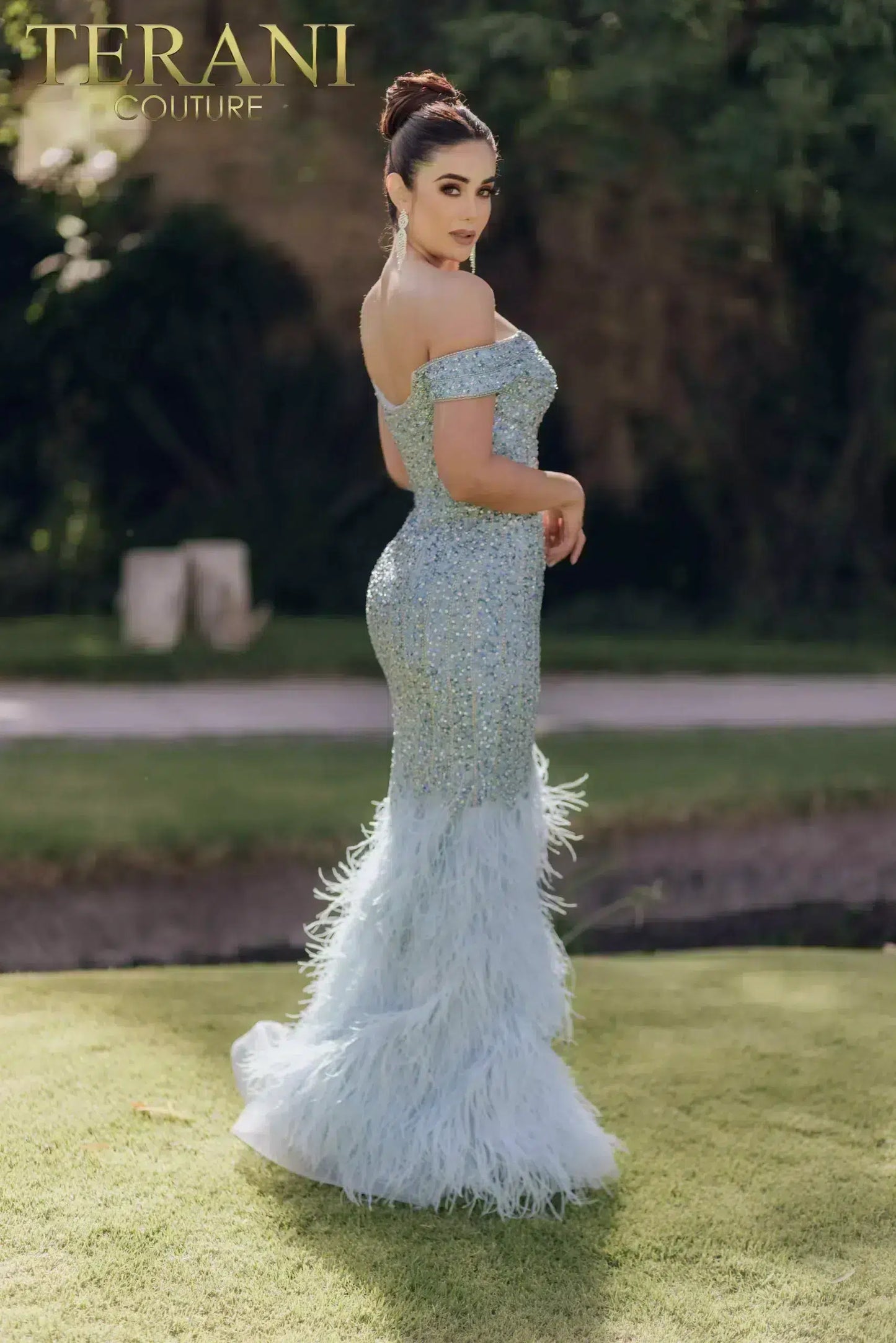 Prom Dresses Prom Beaded Long Mermaid Formal Dress Tiffany Silver