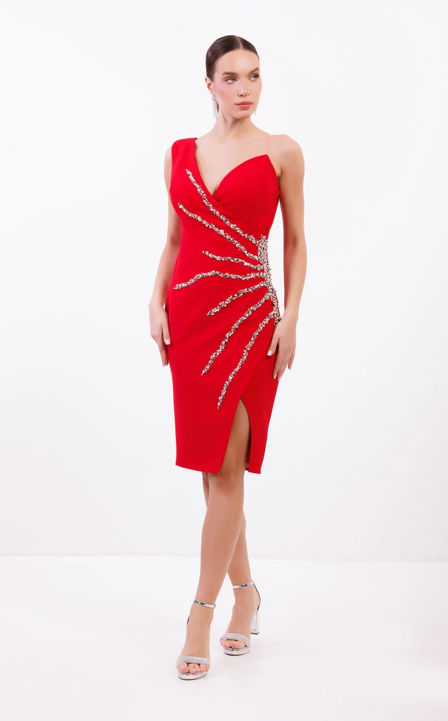 Cocktail Dresses Short Fitted Cocktail Mini Dress Red