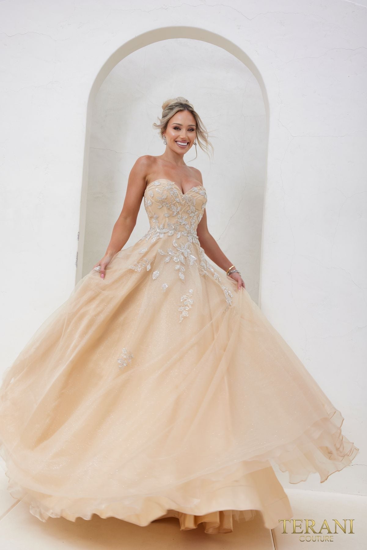 Prom Dresses Glitter Dress Prom Ballgown Champagne