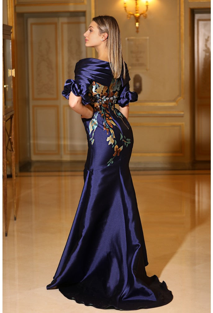 Formal Dresses Long Printed Formal Dress Blue