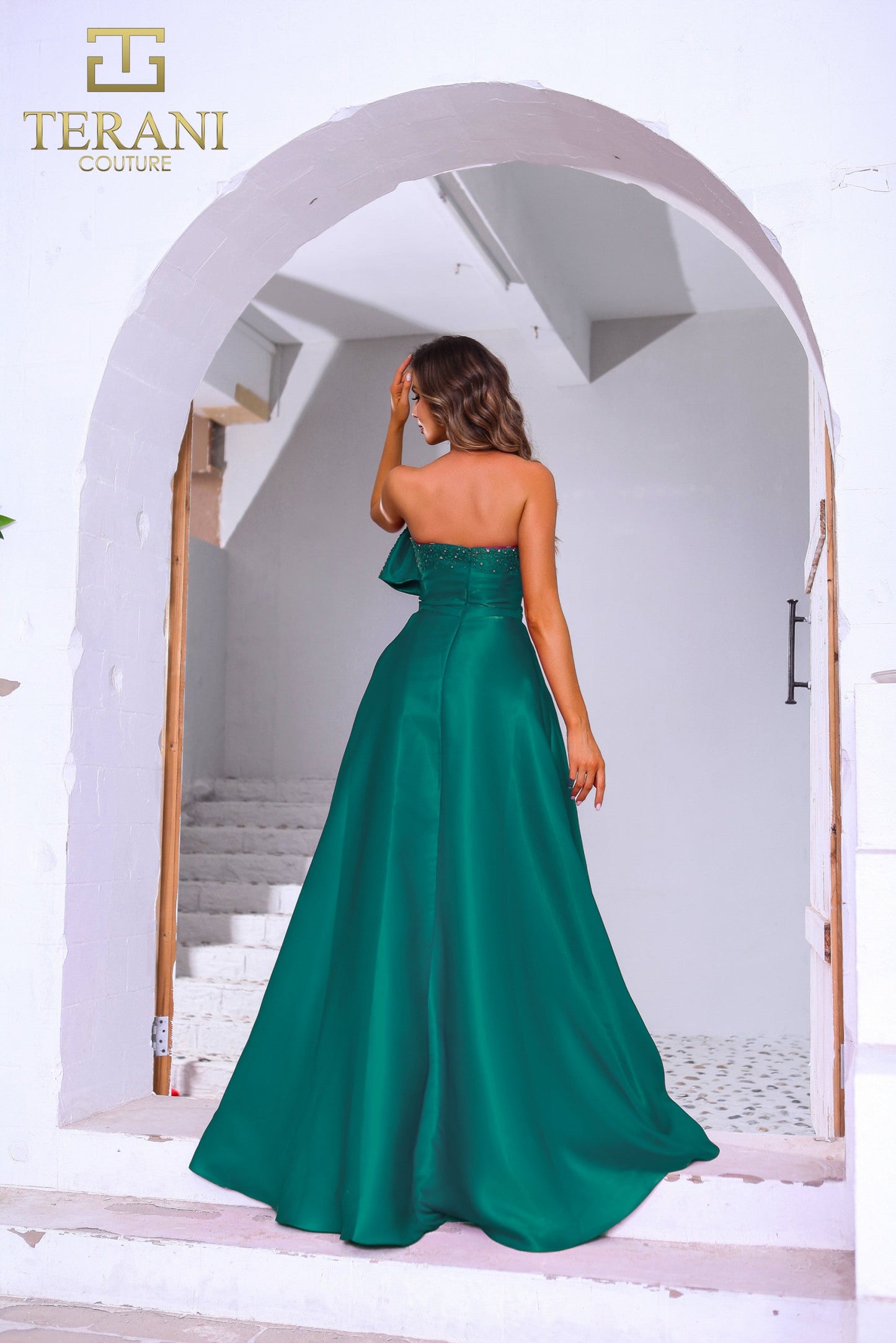 Formal Dresses Beaded A Line Long Formal Evening Prom Dress Emerald