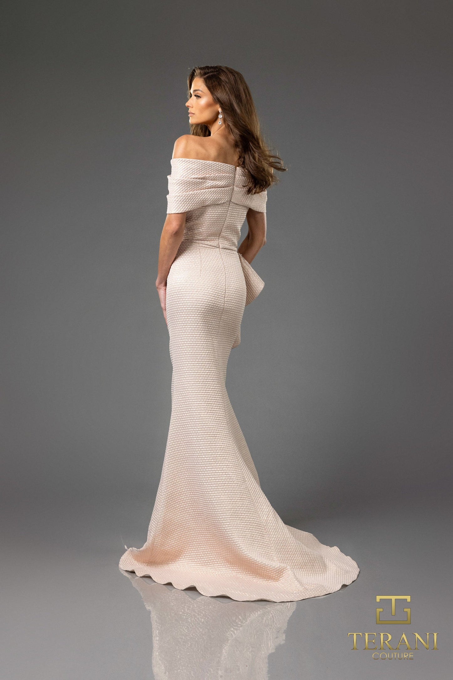 Formal Dresses Long Formal Metallic Evening Dress Rose Gold