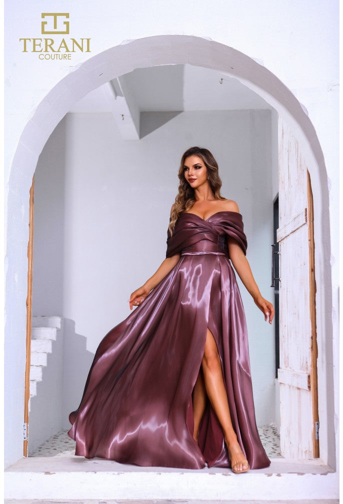 Formal Dresses Pleated A Line Long Formal Evening Dress Purple