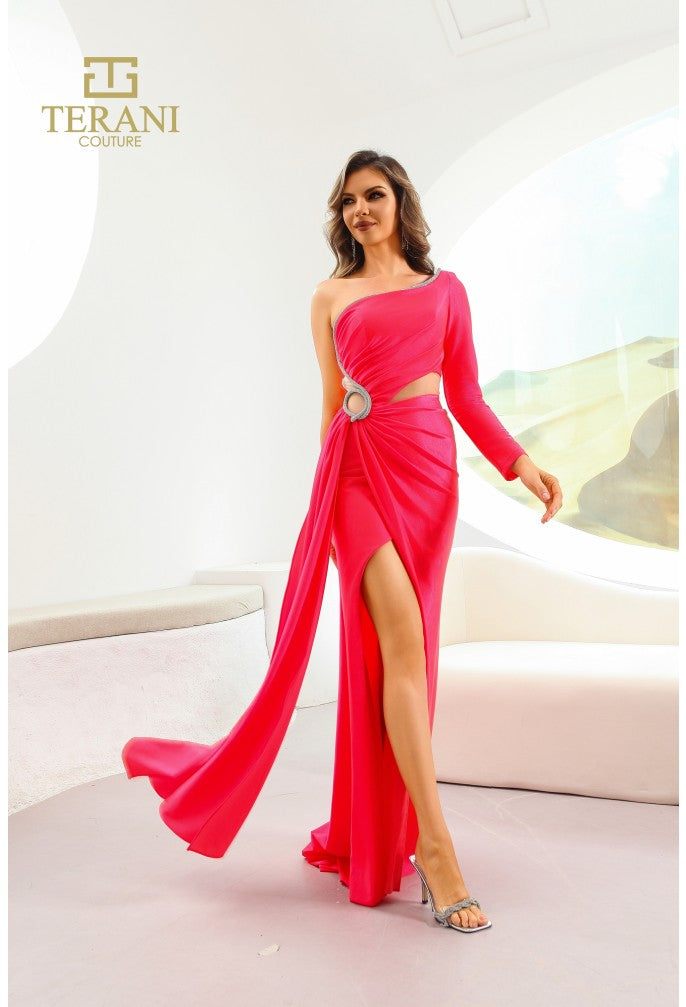Prom Dresses Long Slit Formal Evening Prom Dress Watermelon