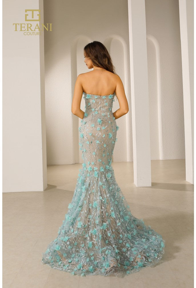 Prom Dresses Fitted Long Lace Formal Prom Dress Aqua