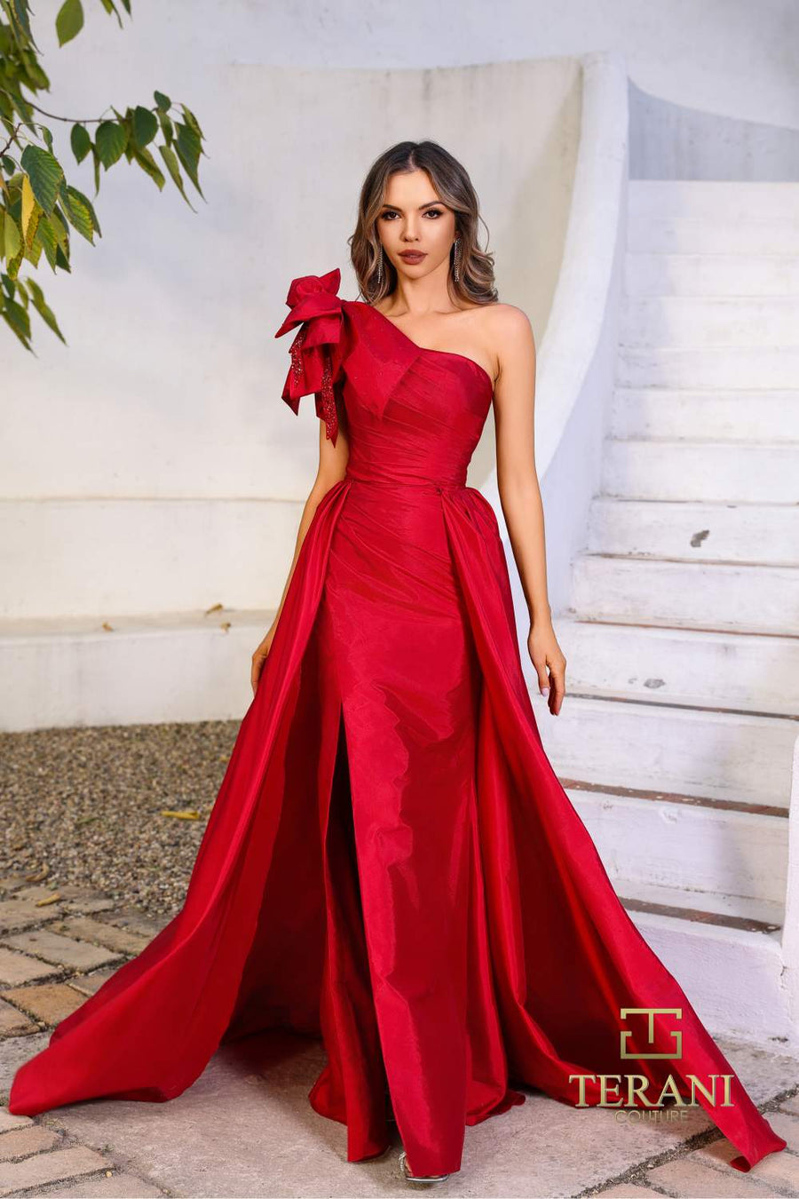 Prom Dresses Long Formal Overskirt Evening Prom Dress Red