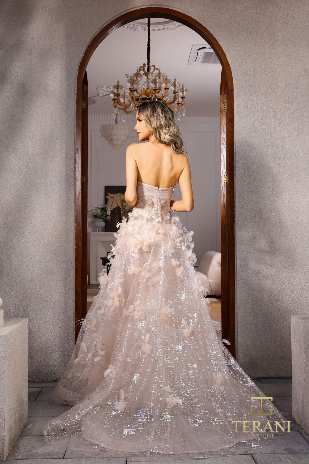 Prom Dresses Long Fitted Evening Formal Overskirt Prom Dress Champagne