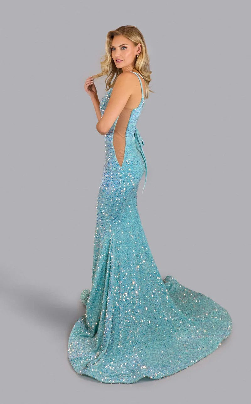 Prom Dresses Mermaid Prom Long Formal Dress Baby Blue