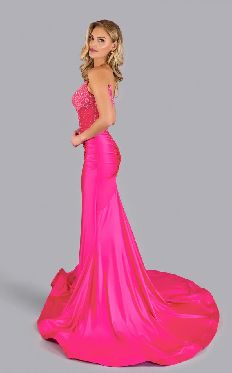 Prom Dresses Mermaid Prom Long Formal Evening Dress Dark Neon Pink