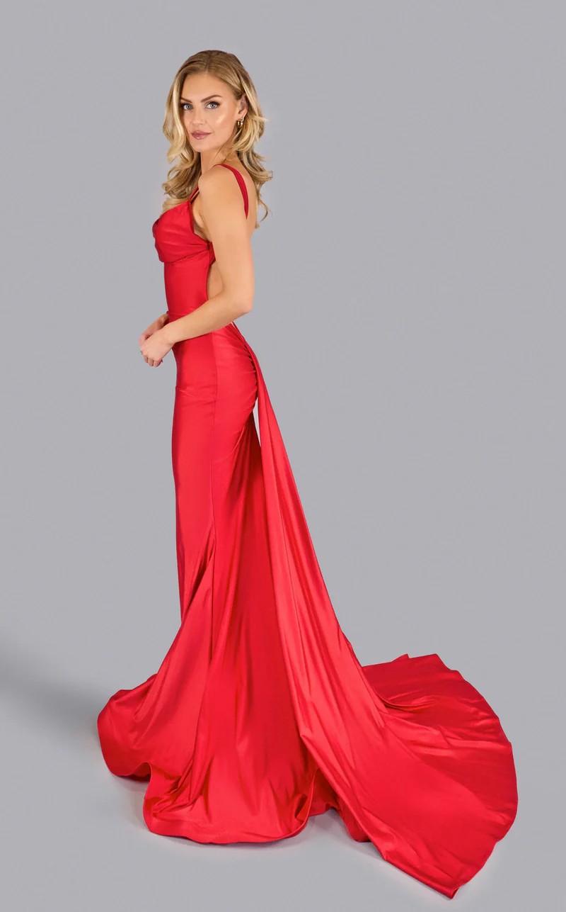 Prom Dresses Long Formal Prom Fitted Mermaid Dress Red