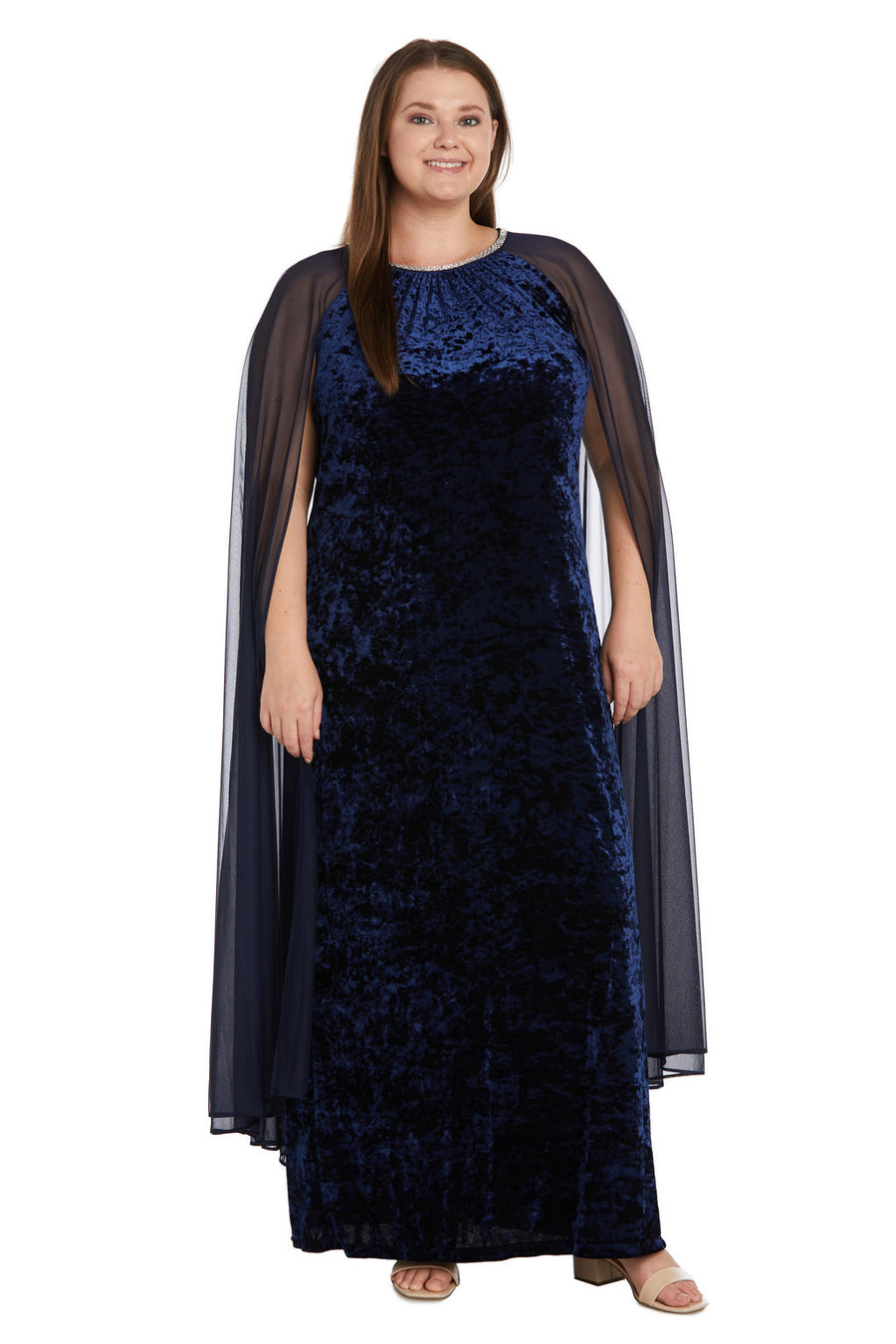 Plus Size Dresses Long Formal Plus Size Mother of the Bride Cape Dress Twilight