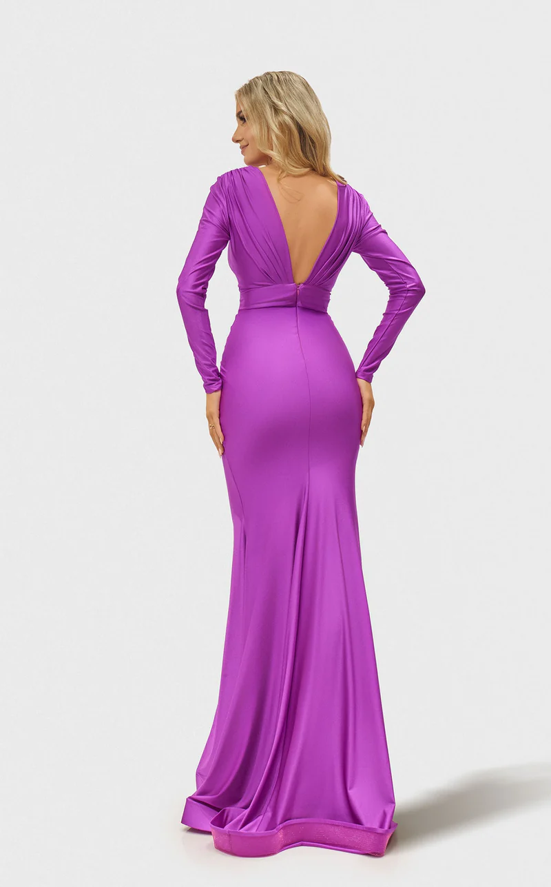 Formal Dresses Long Sleeve Formal Slit Evening Dress Medium Pink