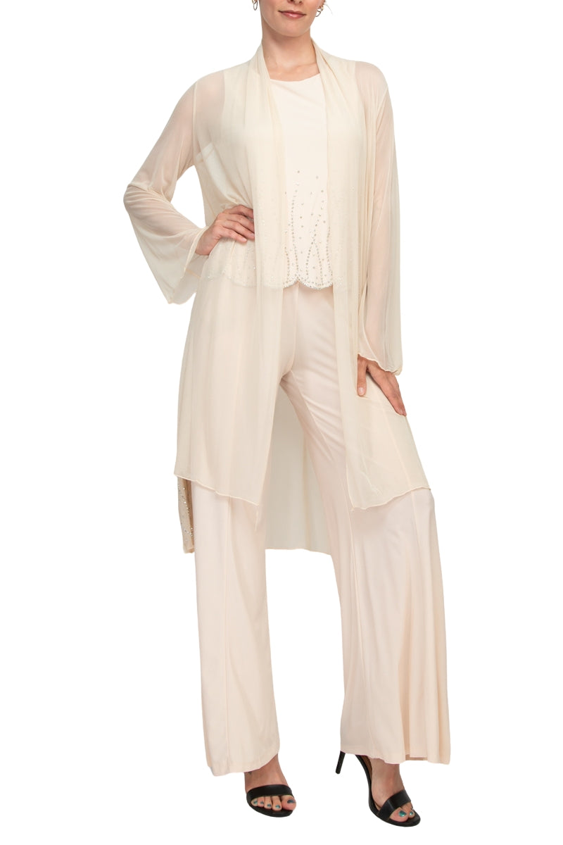Pant Suit Long 2 Piece Formal Mother of the Bride Pantsuit CHAMPAGNE