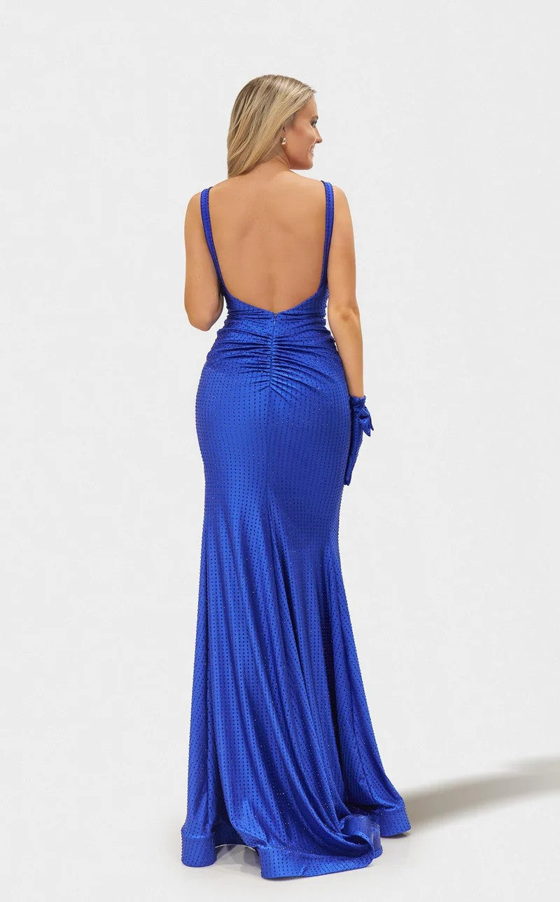 Prom Dresses Fitted Slit Long Formal Dress Royal