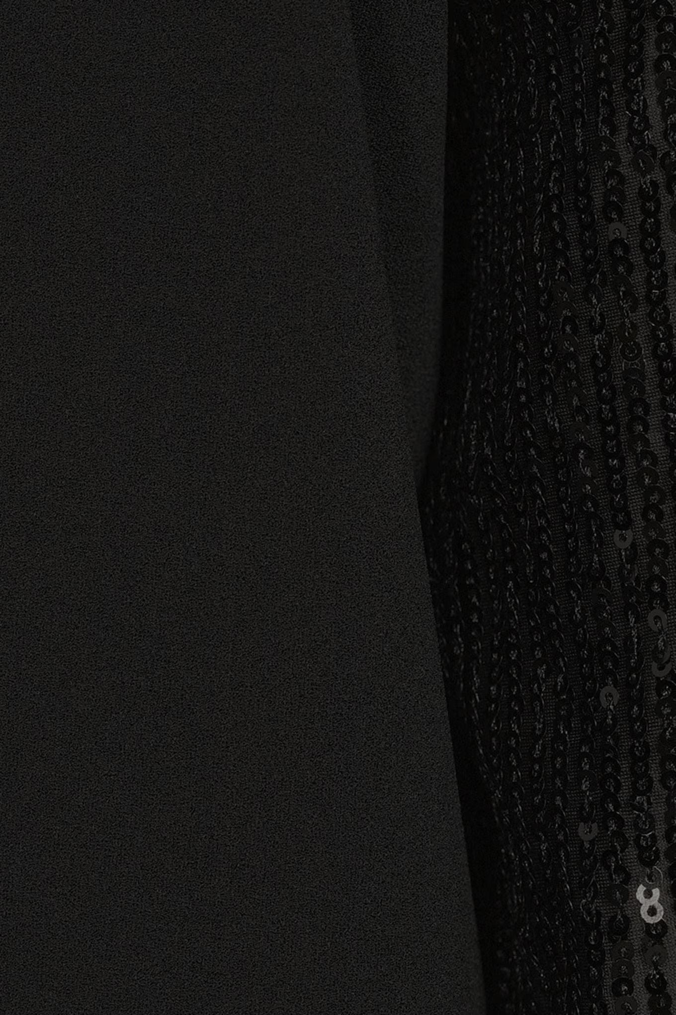 Pant Suit Sequin Sleeves Pullover Scuba Crepe Pant Set Black