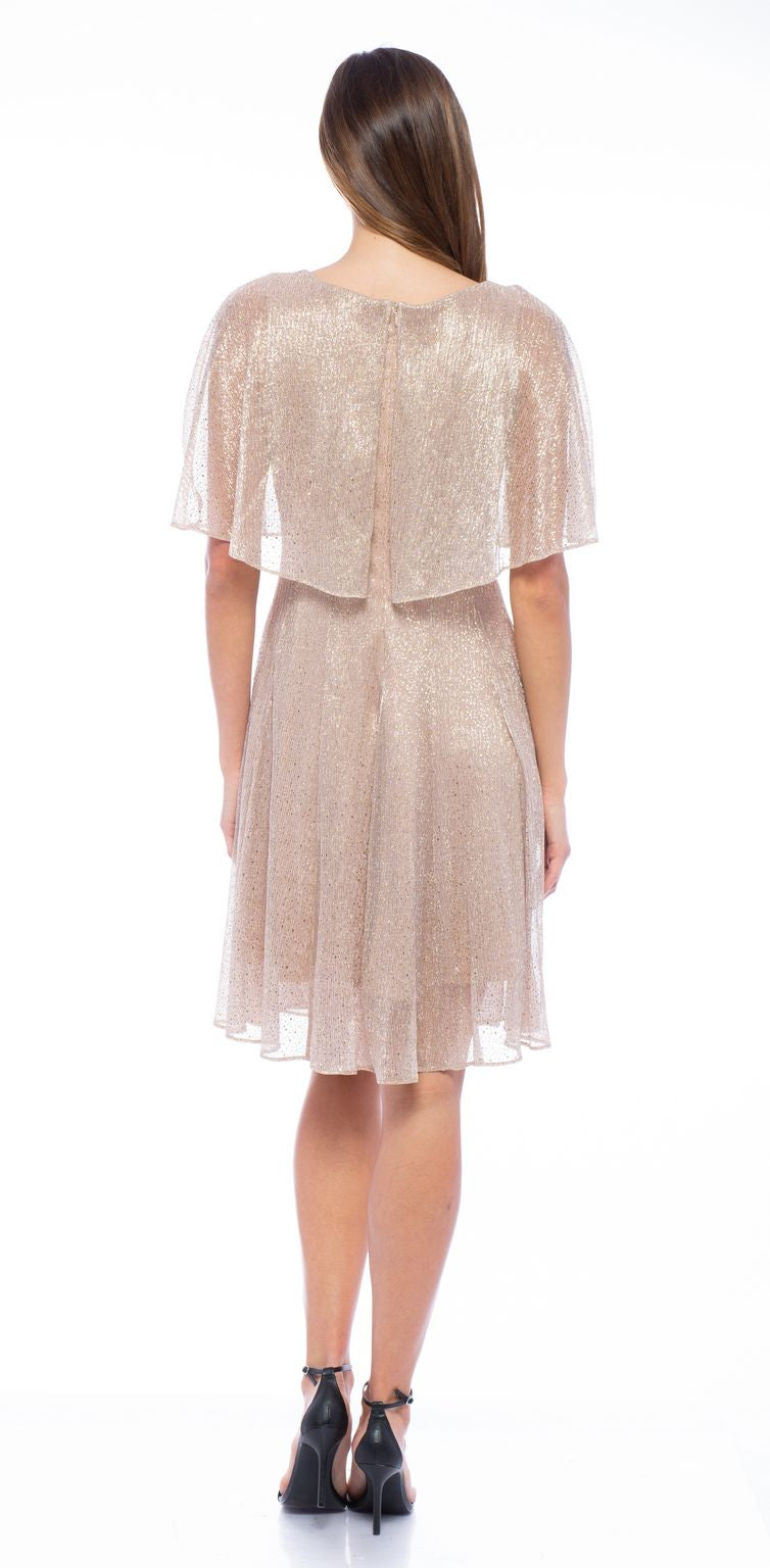 فستان مارينا القصير المعدني ذو الكابليت الشبكي