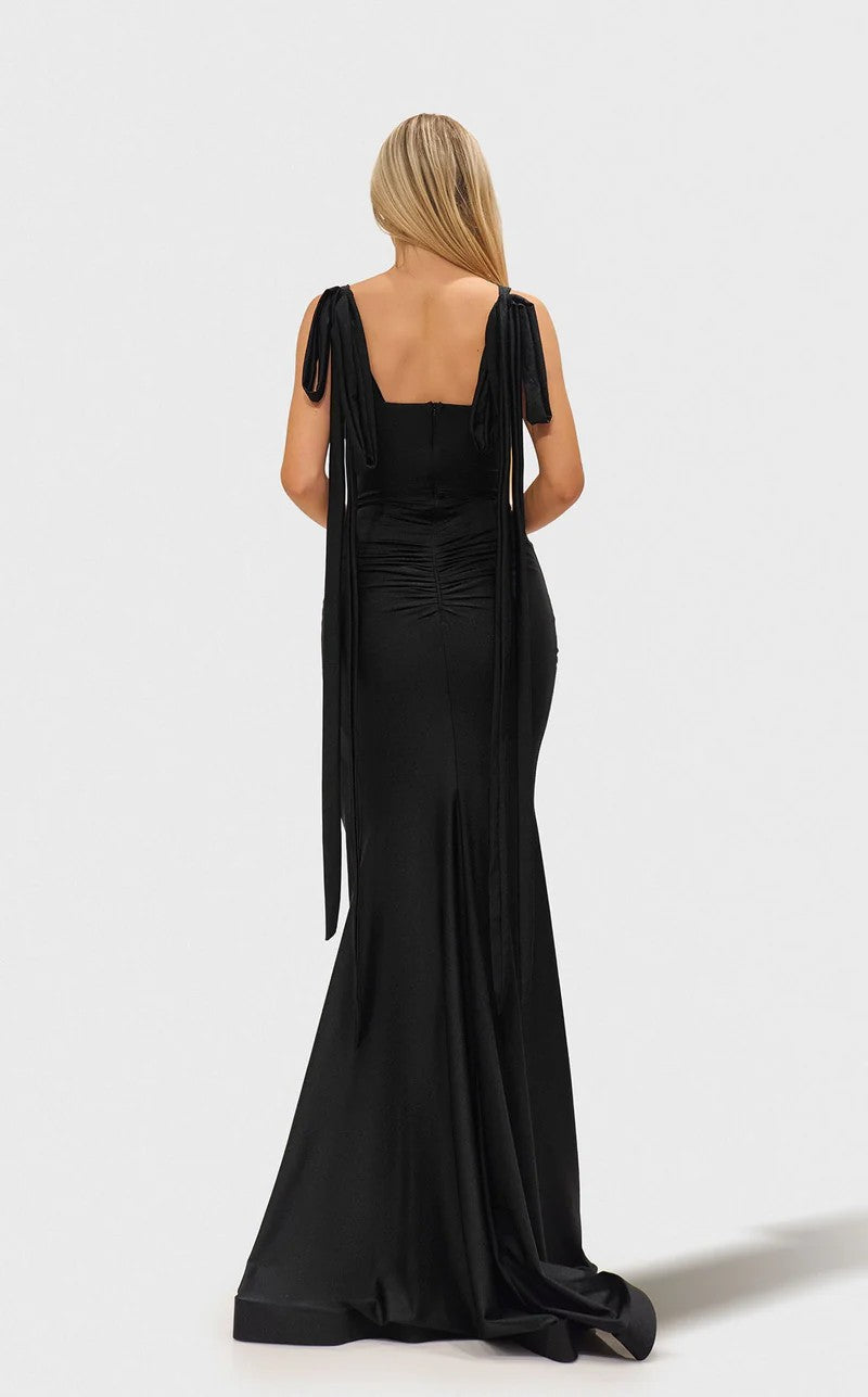 Prom Dresses Prom Fitted Long Formal Slit Dress Black