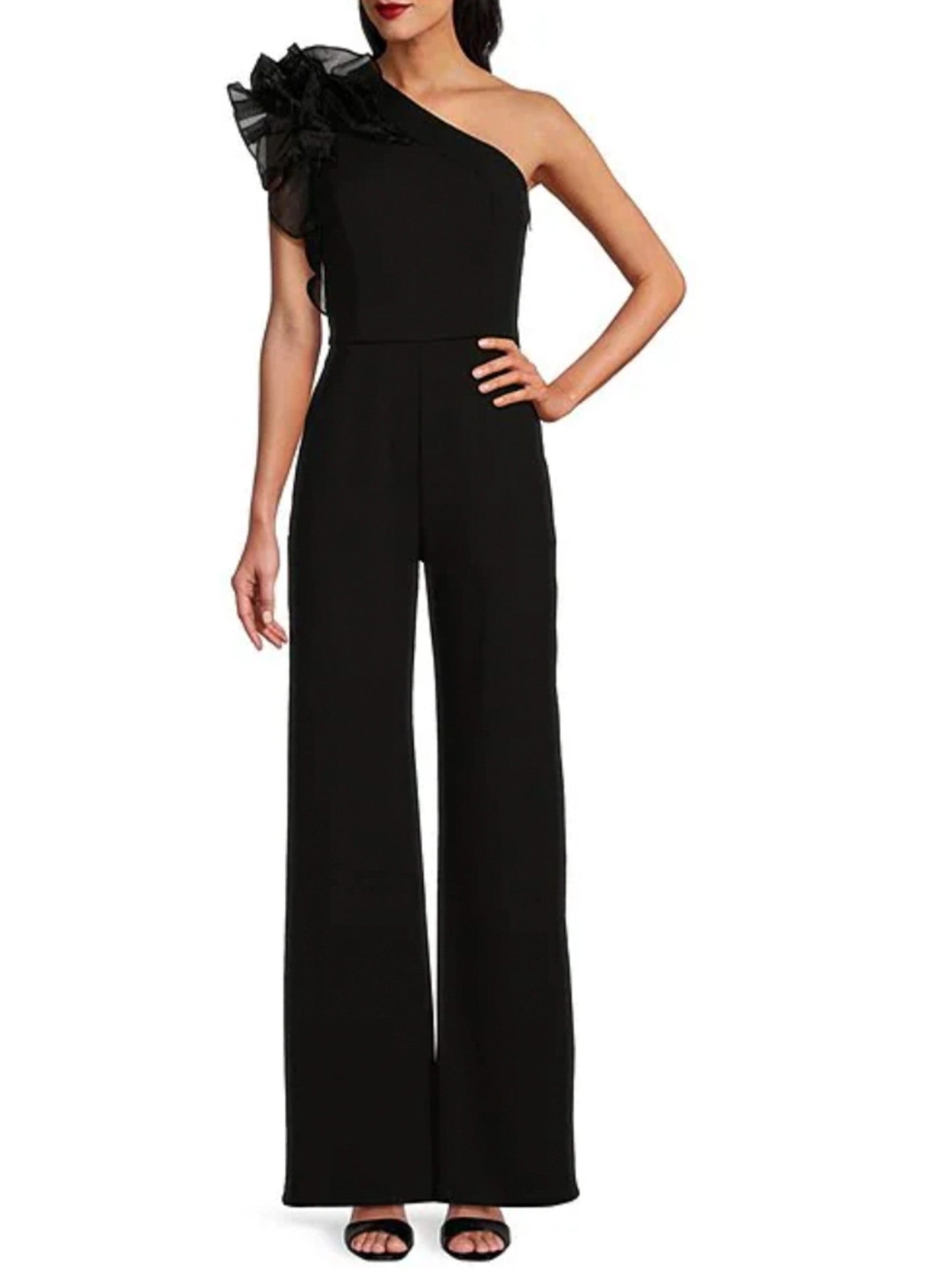 Jumpsuit Formal Long Ruffle Jumpsuit Black