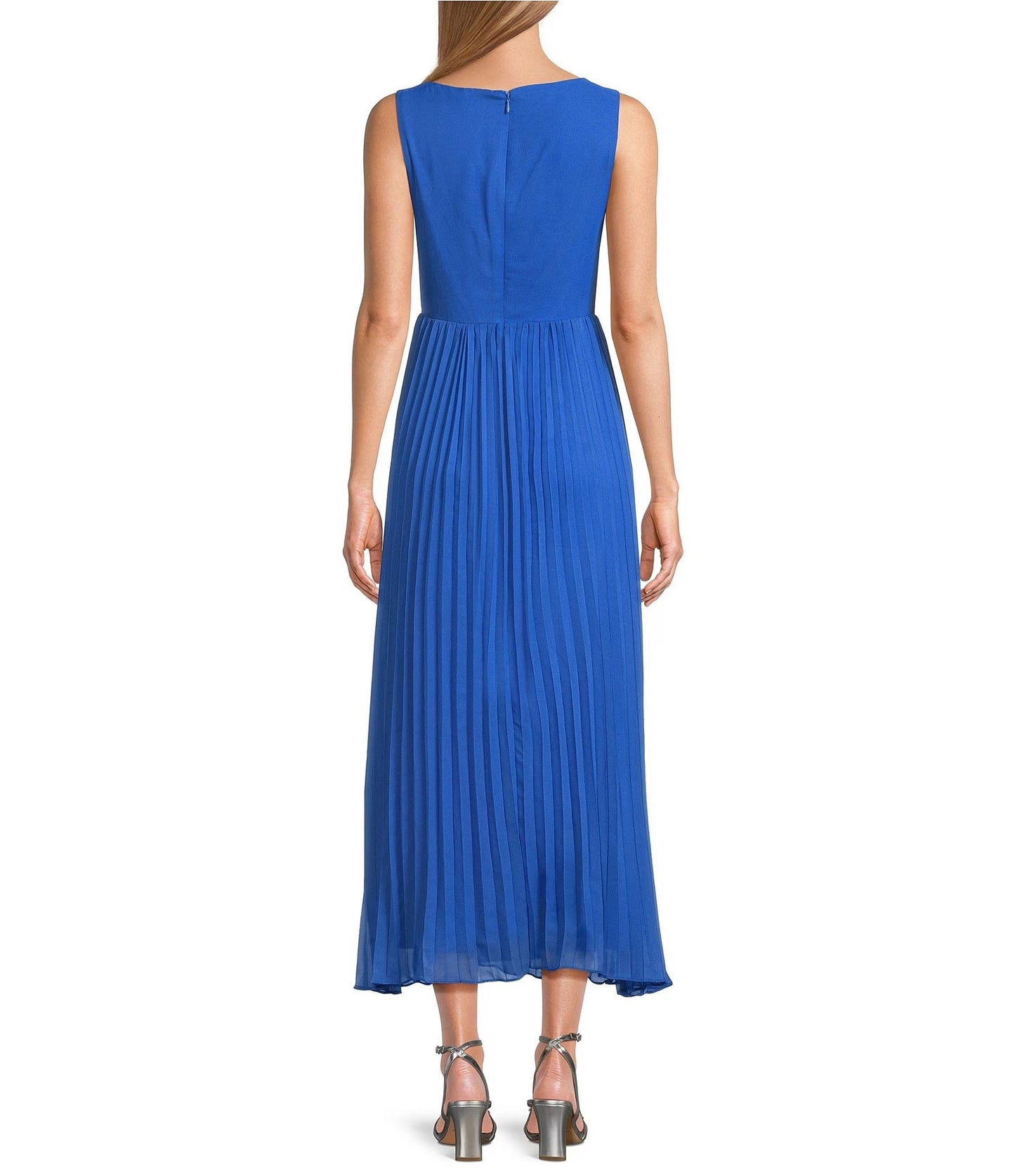 Cocktail Dresses Pleated A Line Midi Cocktail Dress Royal